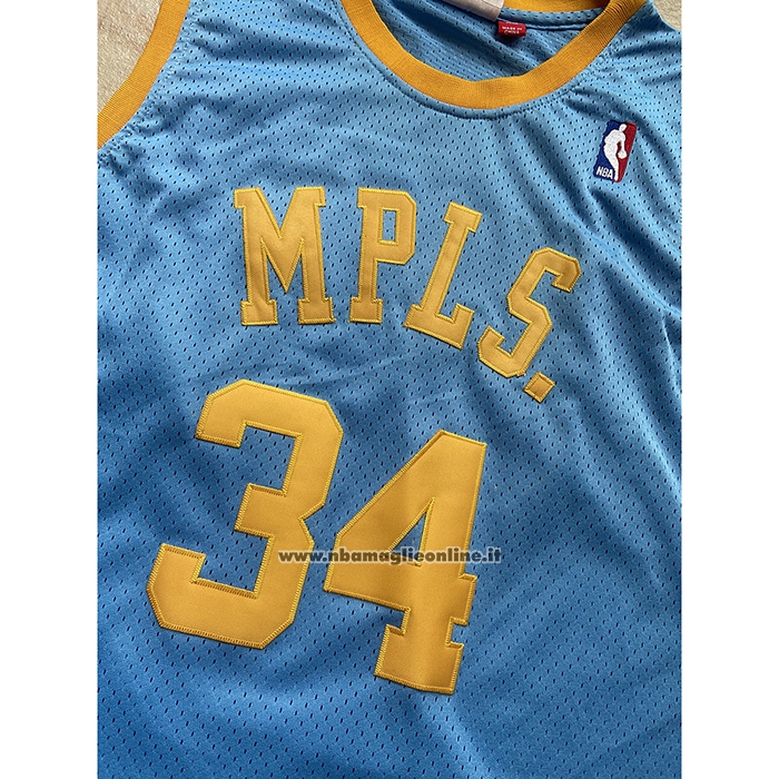 Maglia Los Angeles Lakers Shaquille O'neal #34 Mitchell & Ness 2001-02 Blu